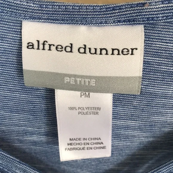 Alfred Dunner blue 3/4 sleeve blouse size PM - Picture 2 of 14